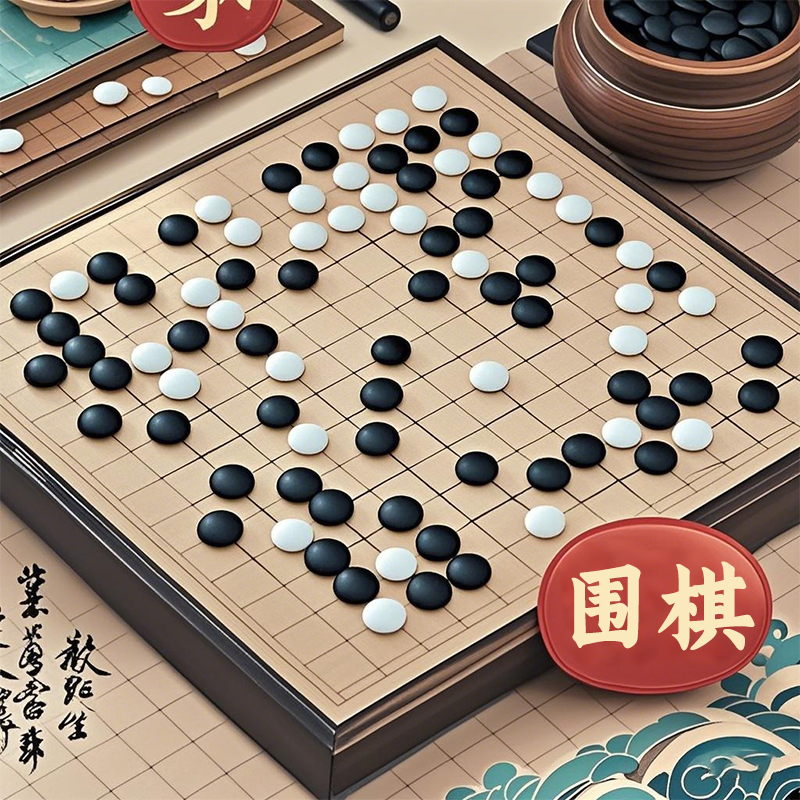 磁性五子棋黑白棋子儿童磁石围棋