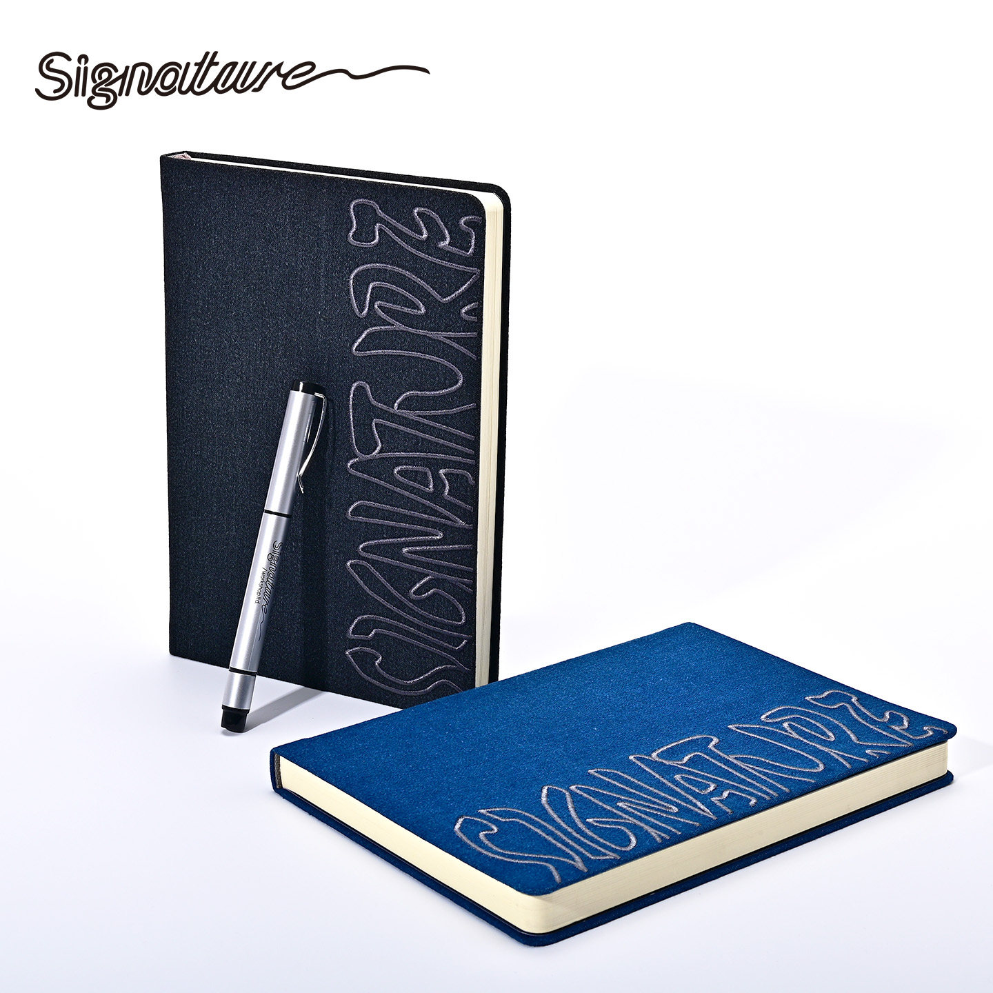 Signature牛仔布艺记事本 A5刺绣复古手账本高级感可定制本子