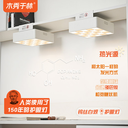 木秀于林固定柜专用护眼台灯学习钨丝专用书桌灯学生写作业阅读灯