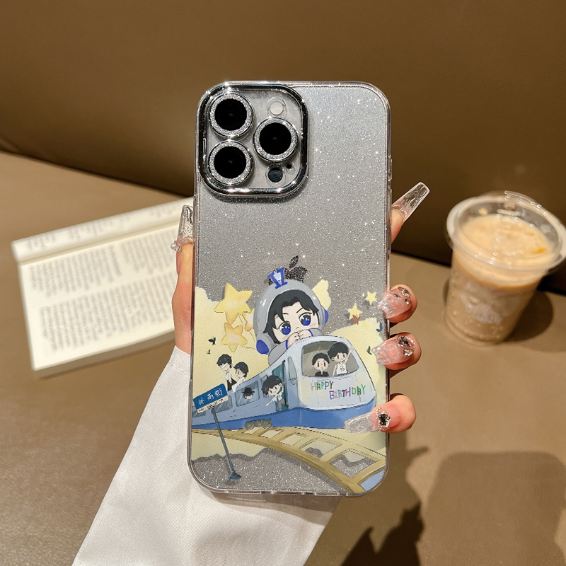 镂空张杰高铁手机壳适用苹果16promax磁吸iphone15透明14plus新款13自带镜头膜12同款周边11演唱会16pro应援