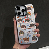 彩银磨砂磁吸无线充电适用苹果16promax手机壳新款 十个勤天头像排版 iPhone15plus卡通14可爱13创意12全包防摔