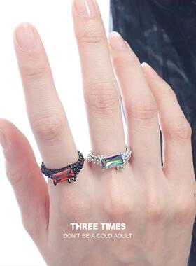 复古高级感水晶开口戒指