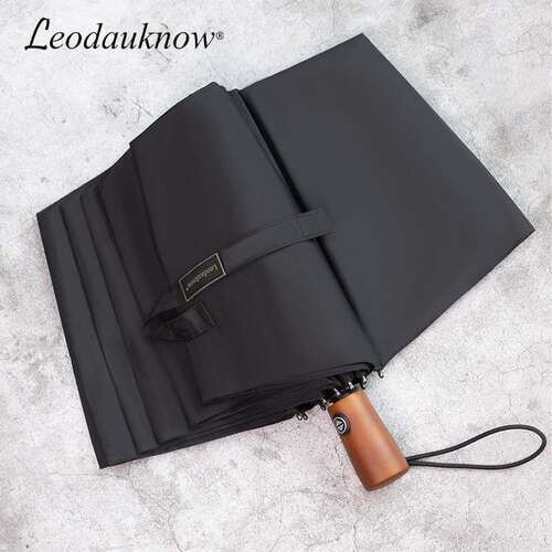 Leodauknow雨伞自动伞折叠125cm大号双人超大伞加固加厚抗风暴伞