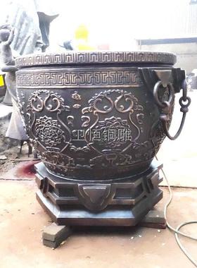 大型纯铜大缸铸铁大缸故宫缸水缸庭院种花养鱼铜花盆摆件
