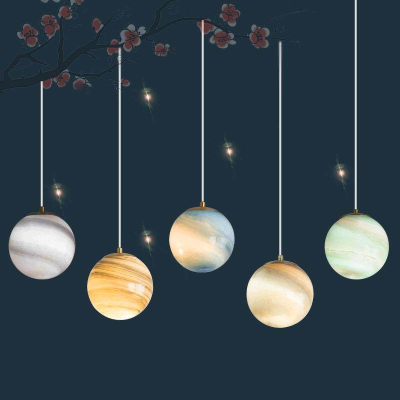 星球灯具床头吊灯单头小吊灯走廊过道灯网红创意轻奢玻璃长线吊灯,鲜花速递/花卉仿真/绿植园艺,割草机/草坪机,淘宝优惠券,粉丝福利购,淘宝优惠卷
