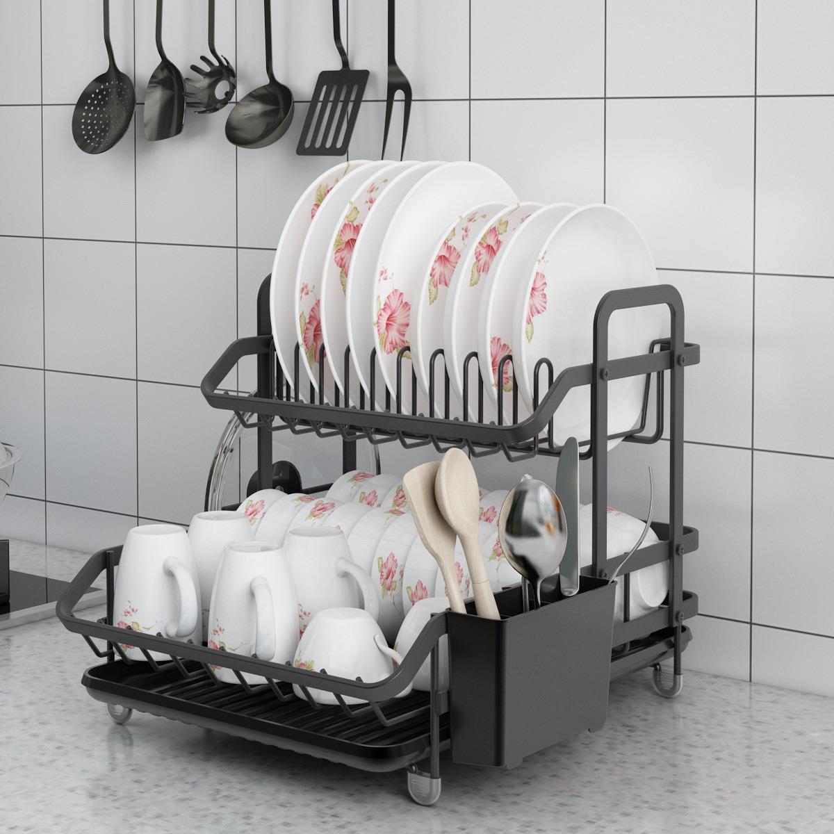 厨房置物架水槽碗碟收纳架台面碗架盘子沥水架放碗盘筷子桶收纳盒