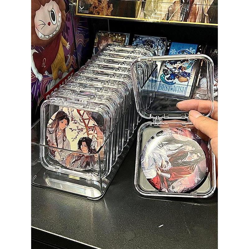 吧唧收纳盒透明亚克力周边徽章收纳防尘密封方形保护盒谷子展示架