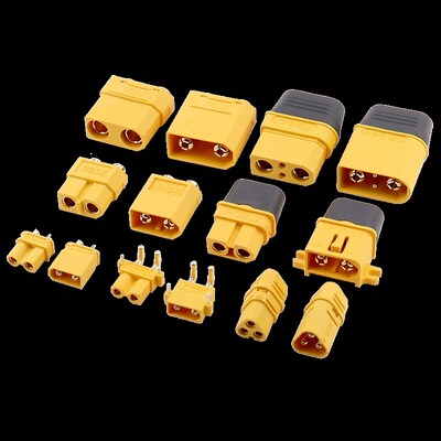多轴XT30U-F舵机黑色航模T插头专用带护套XT30UPB-F延长电机电调