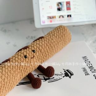 手工编织diy钩针法棍键盘可爱玩偶编织 键盘手机架托解自制送男友