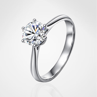 培育钻石人工钻石结婚钻戒K金戒
