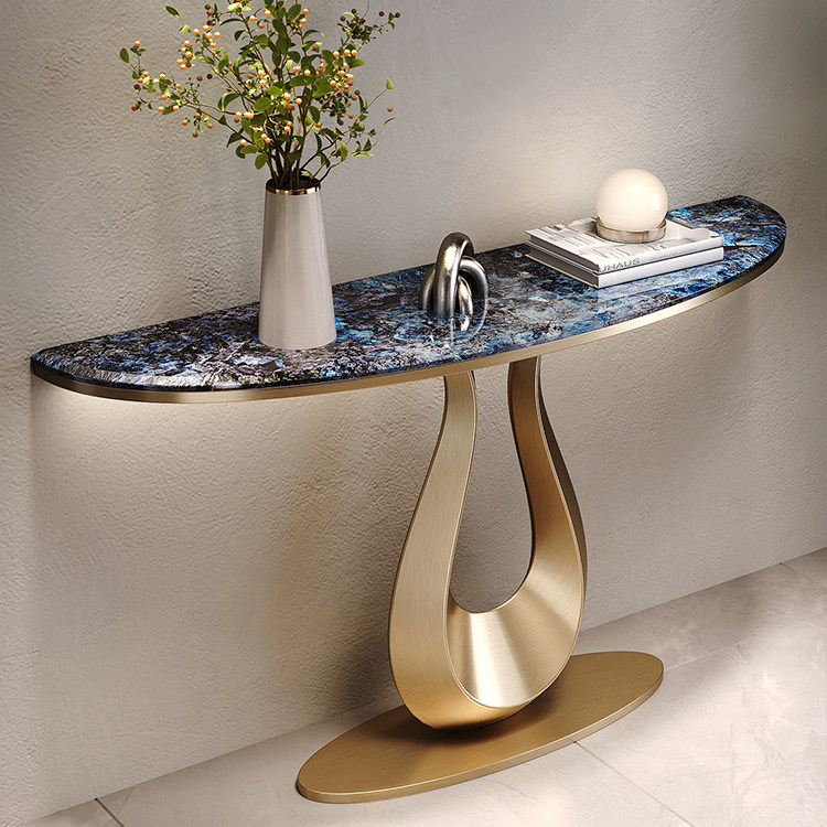 玄关桌入户正对门轻奢高级感玄关柜边几玄关桌岩板靠墙半圆玄关台,住宅家具,玄关台,淘宝优惠券,粉丝福利购,淘宝优惠卷