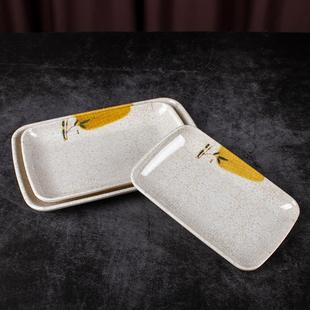快餐碟耐摔盘子 密胺富贵竹塑料肠粉盘专用烧烤长方盘商用火锅中式