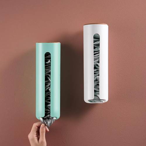 无痕吸盘垃圾袋收纳盒 家用厨房卫生间塑料袋北欧风鞋套收纳盒