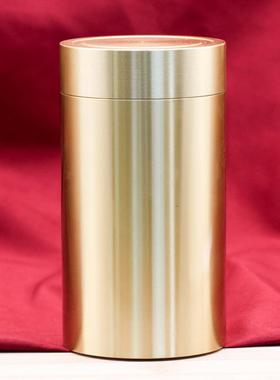 黄铜大号茶叶罐密封储存罐茶器办公室桌面摆件简约便携旅行密封罐