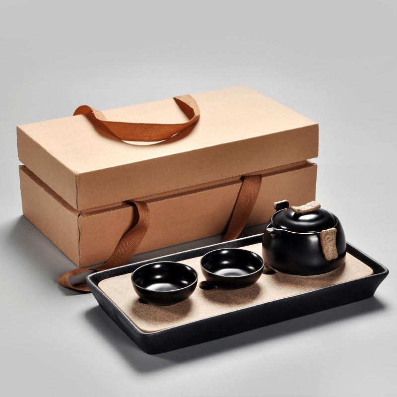 聚合陶瓷功夫茶具便携旅行快客杯小茶盘套装日式简约家用茶壶茶杯