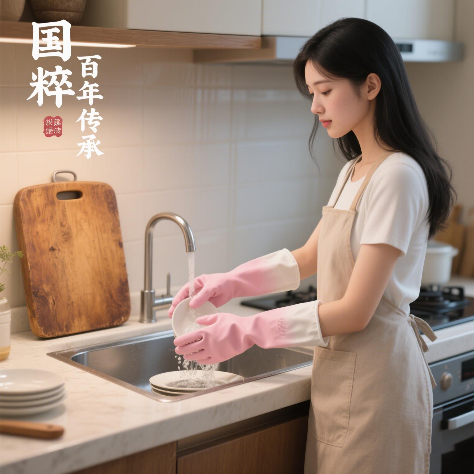 食品级耐高温硅胶手套女厨房洗碗防烫防水加厚耐用加长款家务手套