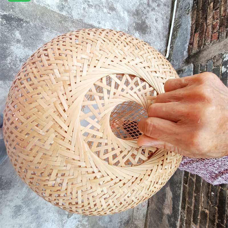 复古竹编灯罩竹制灯笼简约手工田园中式客栈餐厅流苏灯具竹编灯饰