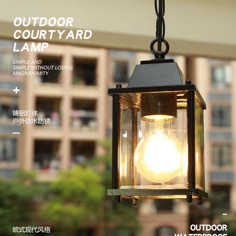 户外防水吊灯 美式简约室外庭院走廊花园创意过道别墅阳台凉亭灯