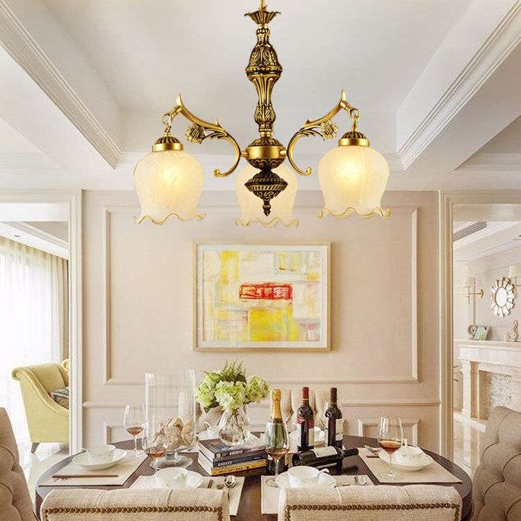 吊灯客厅灯欧式复古创意美式古铜色卧室吸顶灯玻璃灯具艺术装饰灯