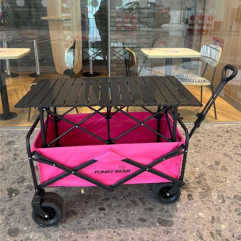 网红摆摊车可升降折叠桌子摆摊车户外营地拖车露营车手拉车厂