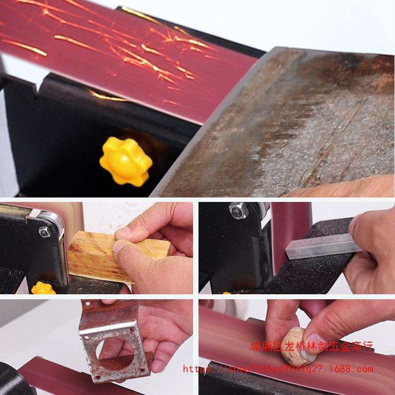 800W砂带机小型迷你电动抛光机微型木工打磨机定角磨机台式