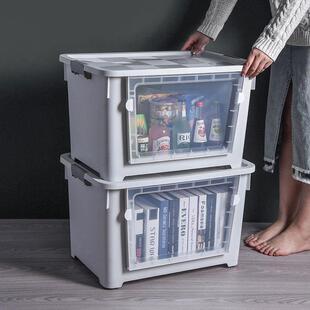 前开式储物箱塑料儿童玩具收纳箱特大号侧开衣物储物家用收纳盒子