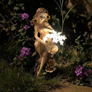 花仙子花园庭院田园阳台室外太阳能灯自动亮灯家居摆件天使