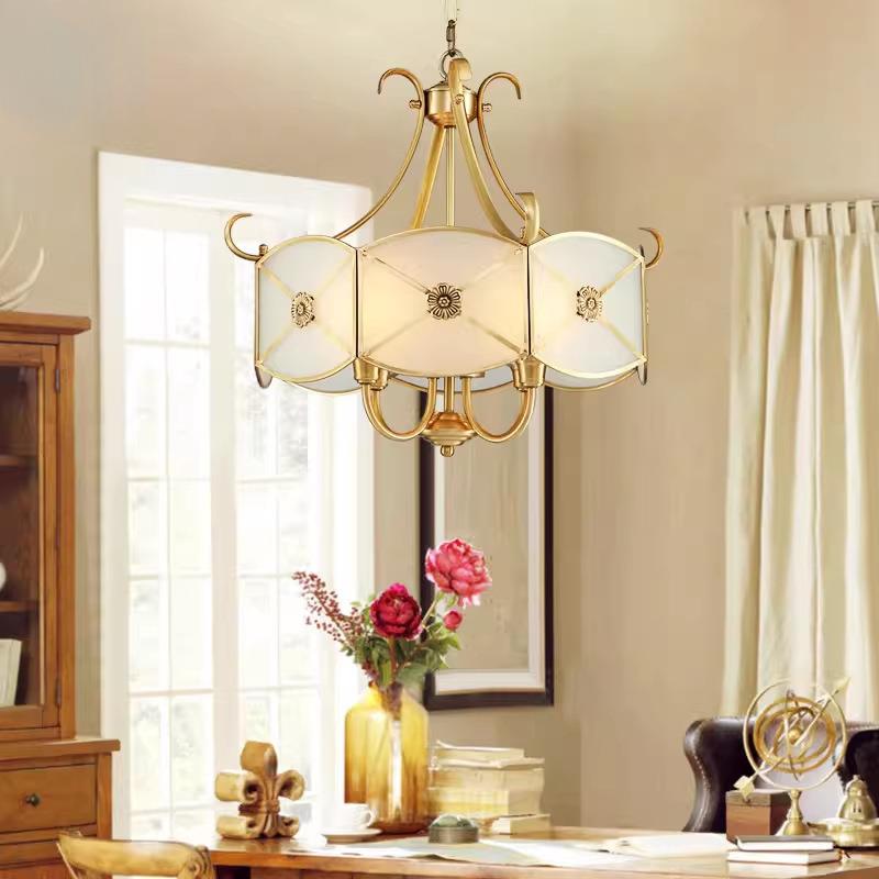 美式全铜餐厅灯吊灯欧式奢华简约现代饭厅吧台灯书房卧室灯T H14D