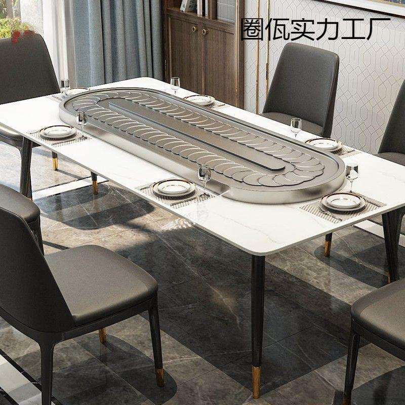 椭圆自动传菜转盘电动餐桌传送带长桌长条桌机芯家用异形手动转盘