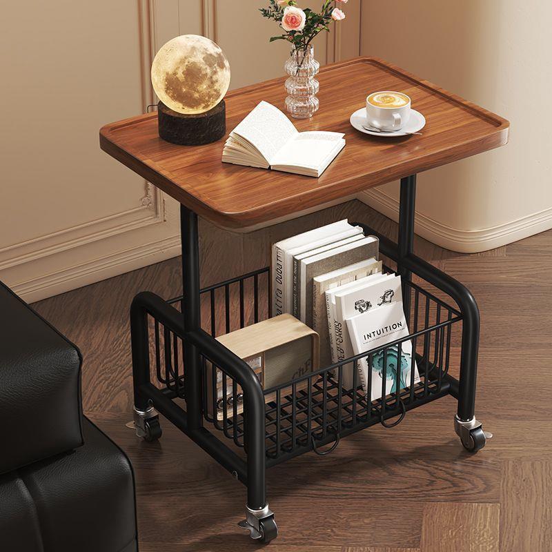 沙发边几可移动客厅小推车置物架带轮奶油风小茶几家用简易小桌子