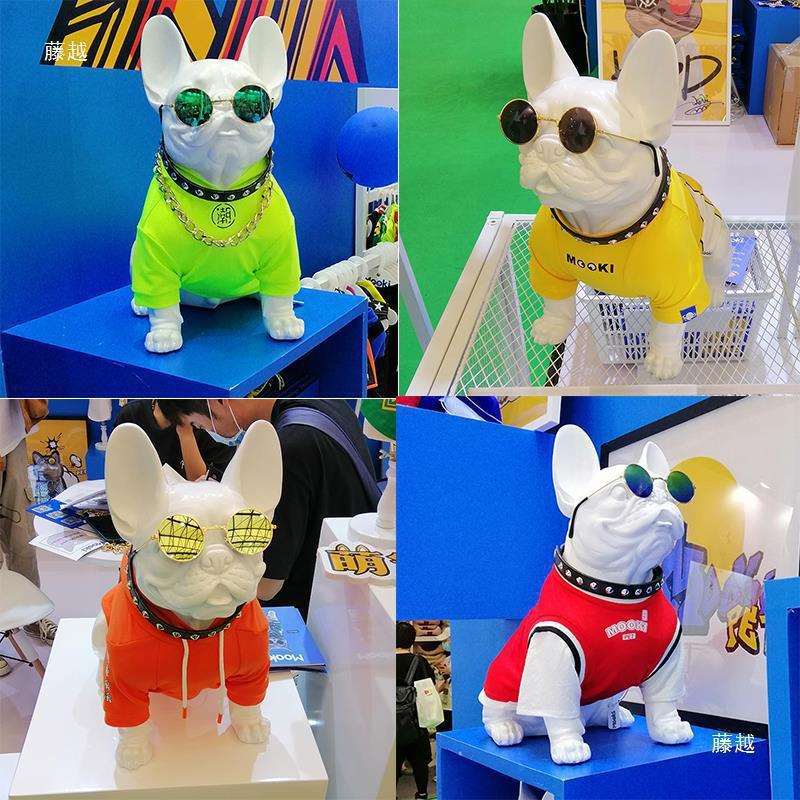 意斗牛犬狗摆件客厅家装饰品狗服装橱窗展示模特摄影拍照垒德株