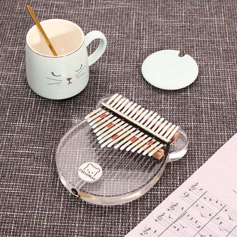 实体工厂 透明水晶板式卡林巴拇指琴17音CALIMBA手指钢琴