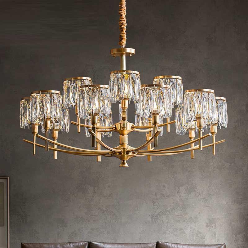 【繁星】轻奢水晶吊灯美式全铜后现代客厅灯奢华大气别墅餐厅灯具