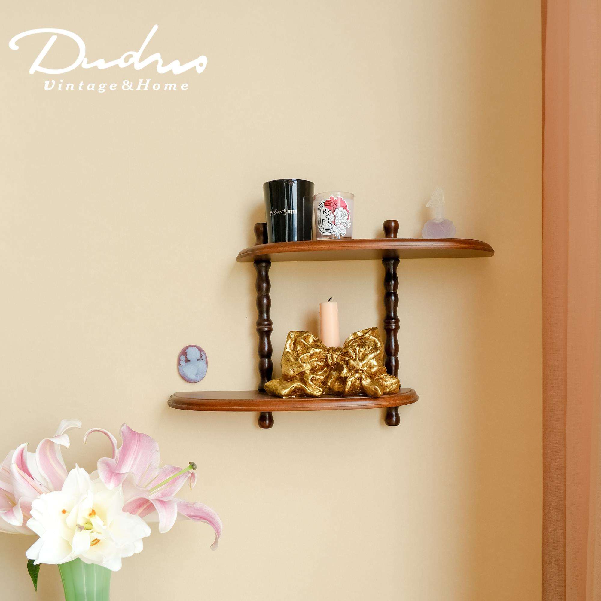 19EK复古收纳置物架客厅餐厅卧室墙上实木展示架壁挂墙面装饰隔板