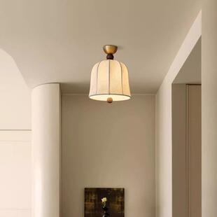 复古风布艺吸顶灯客厅玄关房顶餐厅民宿吊灯阳台入户灯氛围感