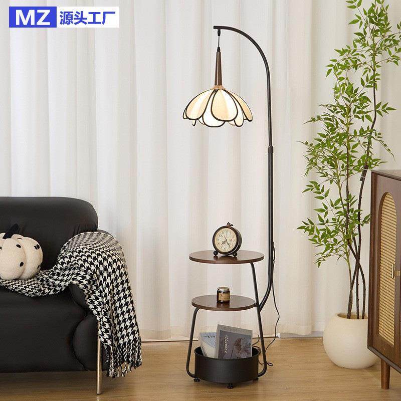 法式中古风落地灯氛围客厅沙发旁边角落灯卧室床头置物架一体台灯,电子元器件市场,集成电路（IC）,淘宝优惠券,粉丝福利购,淘宝优惠卷