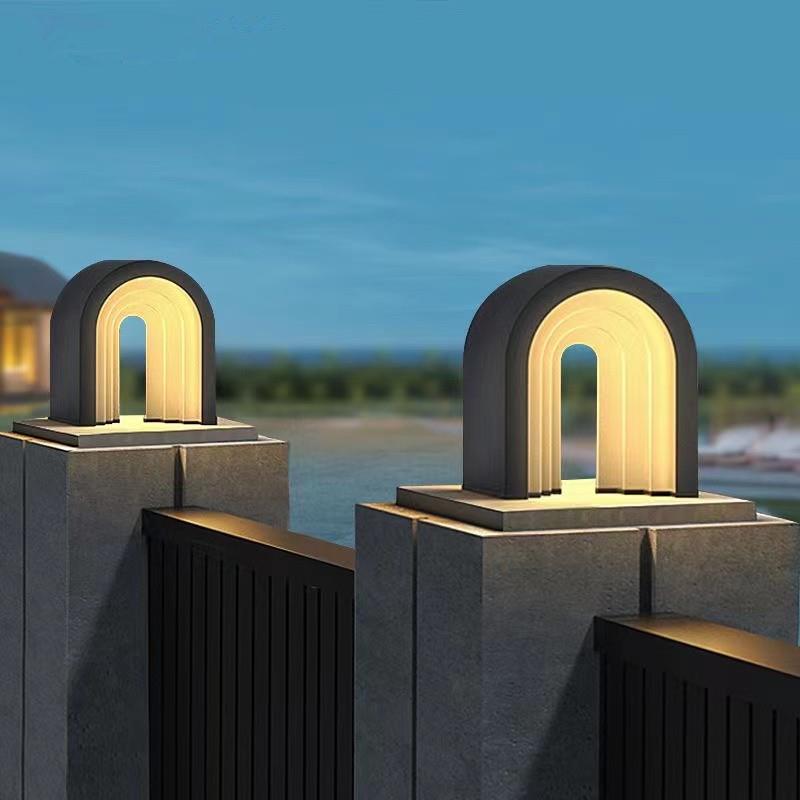 围墙柱头太阳能户外庭院景观灯防水门墩门柱农村大门口柱子灯