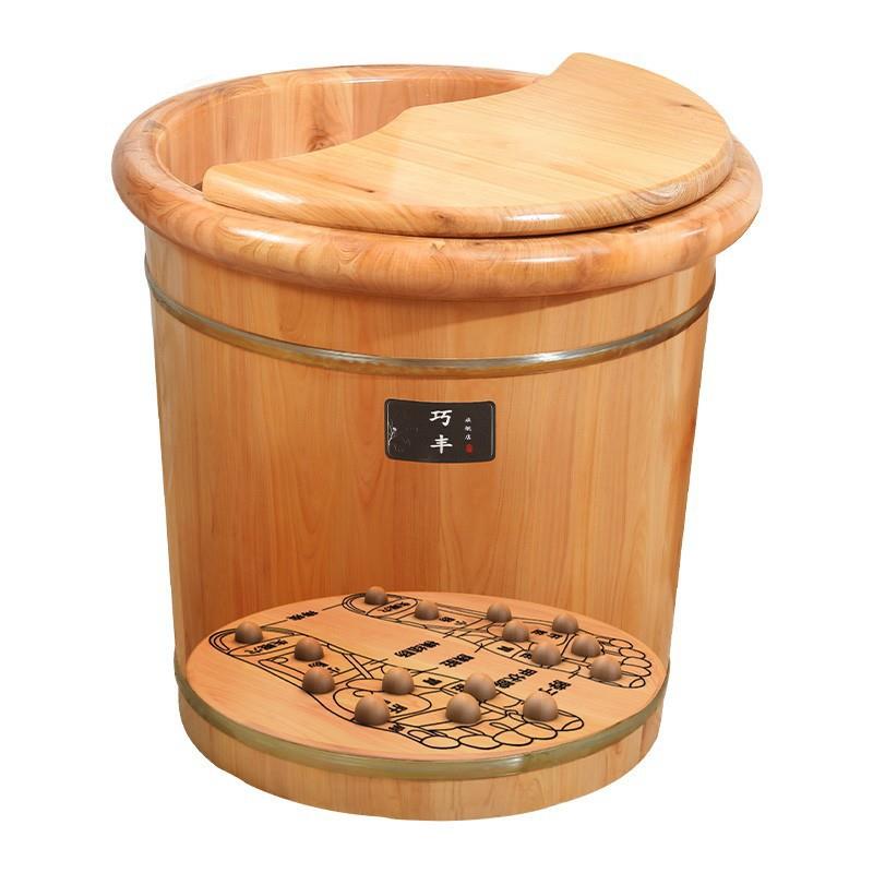 泡脚桶冬天过小腿家用足浴盆实木洗脚桶木桶泡脚盆按摩木质保温桶