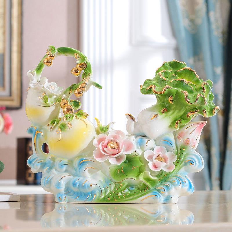 葫芦白菜摆件创意装饰好寓意新中式客厅玄关办公室桌客厅礼品