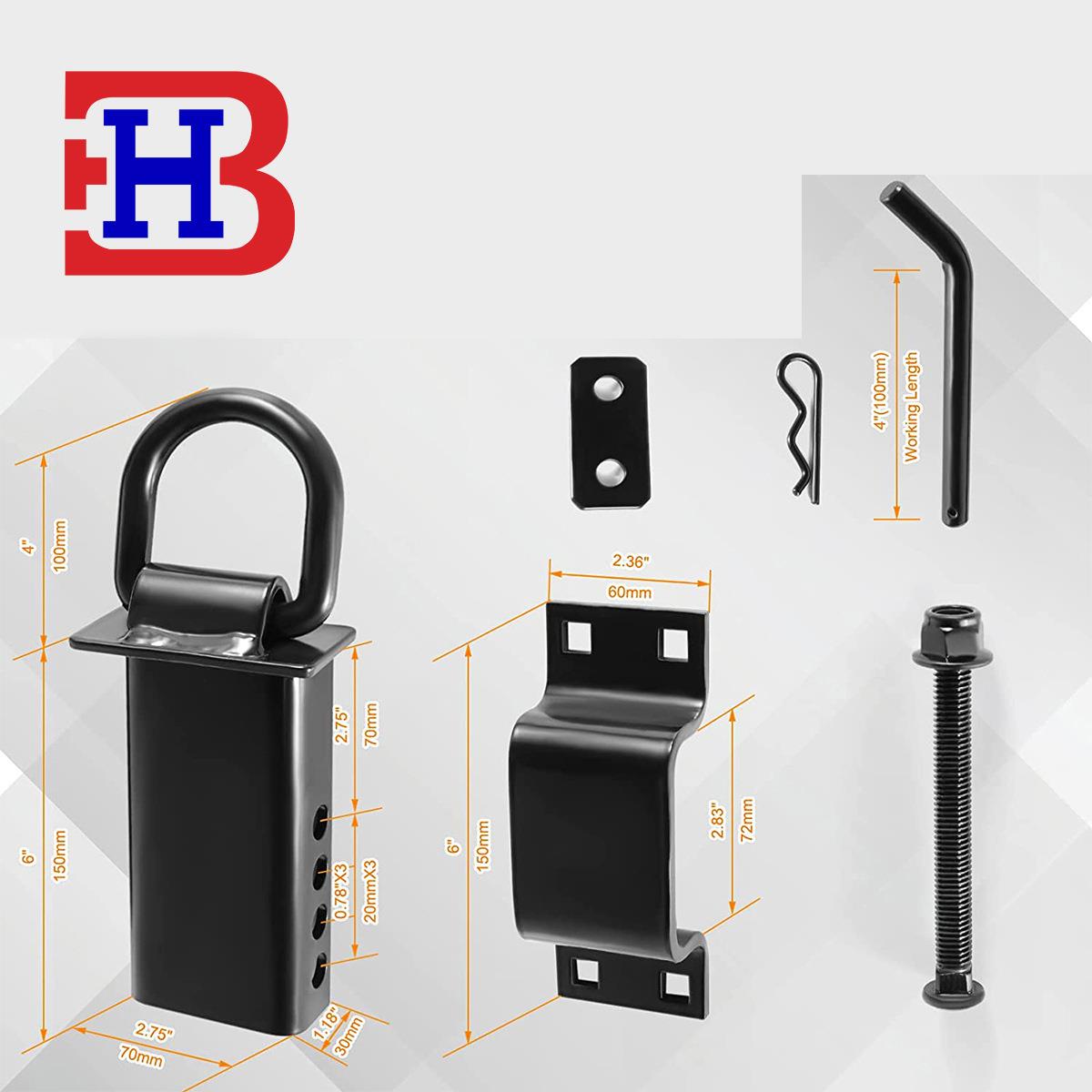 跨境供应 平板车用黑色1/2 D型环Stake pocket d ring
