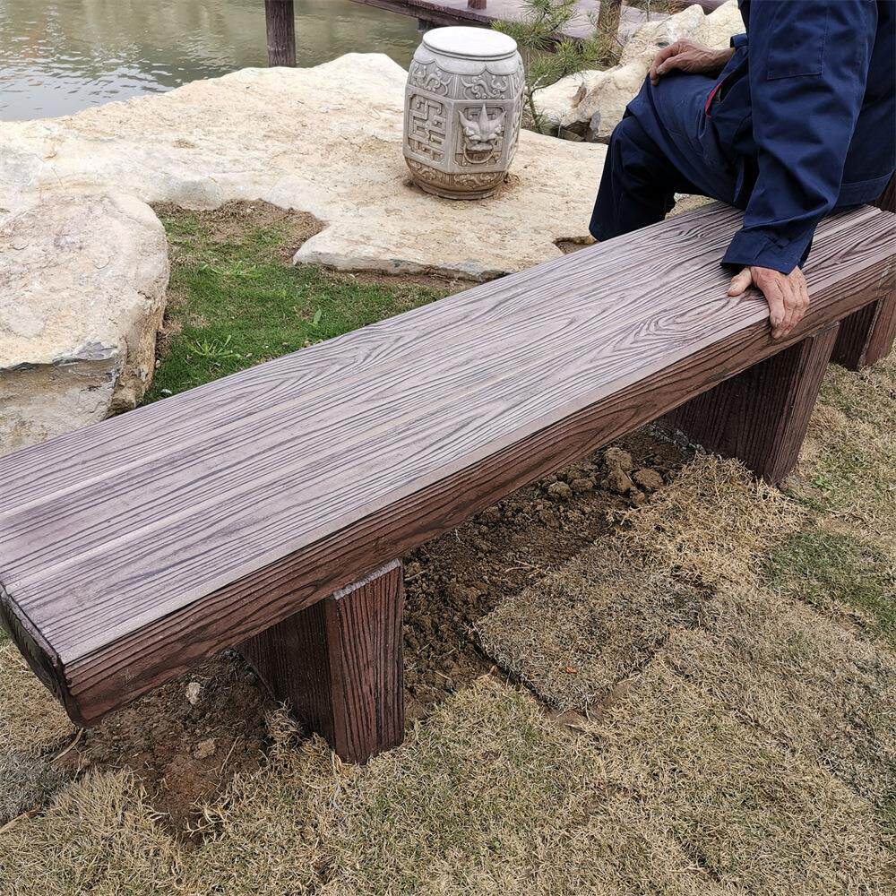 公园椅户外长椅子庭院小区花园座椅仿木长条平板座凳厂家