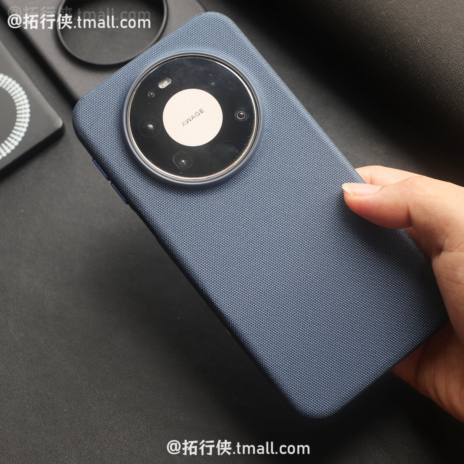 轻奢宝蓝色【防汗抗指纹】适用华为Mate80promax手机壳科技布艺防滑Mate60pro/70pro+磁吸mt90保护套商务男士图片