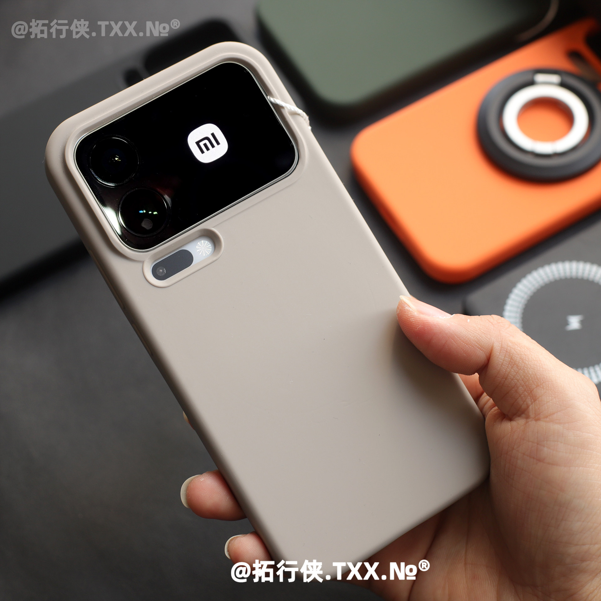 ins博主风陶土色磁吸壳适用小米17手机壳Xiaomi十七17ProMax内置Magsafe强磁无线充电外壳液态硅胶高级感新款