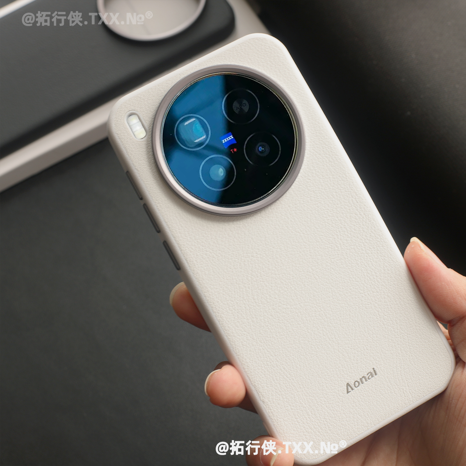 白月光素皮纹手机壳适用vivoX300/X300Pro颗粒感荔枝纹保护套X200ultra纯色极简风S/Mini新款X100pro防摔女