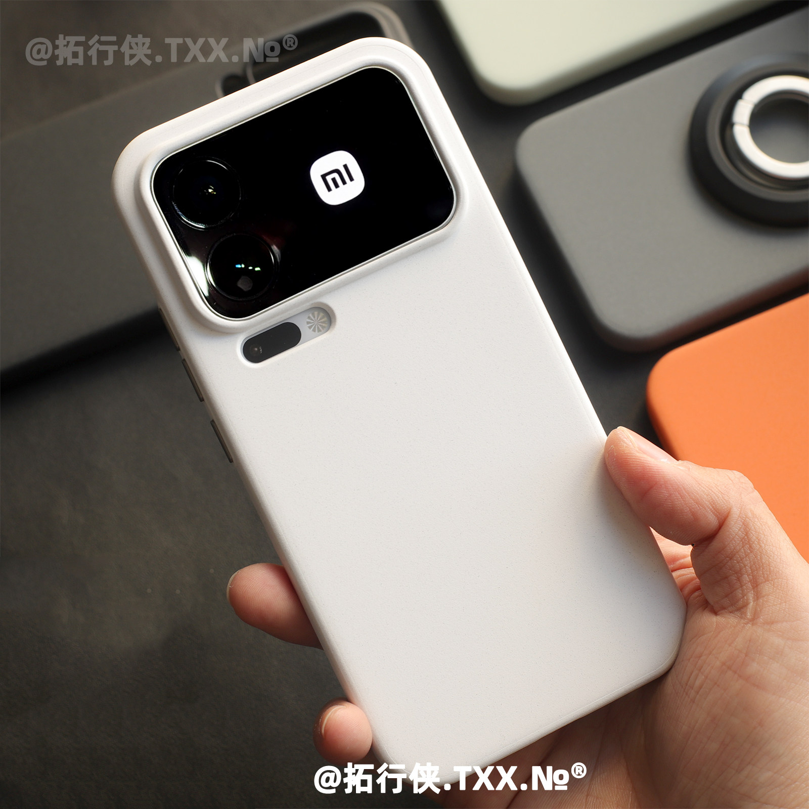 白月光石英砂Magsafe磁吸手机壳适用小米17pro保护套岩砂感软边防滑抗指纹XIaomi十七17Promax背屏全包简约女