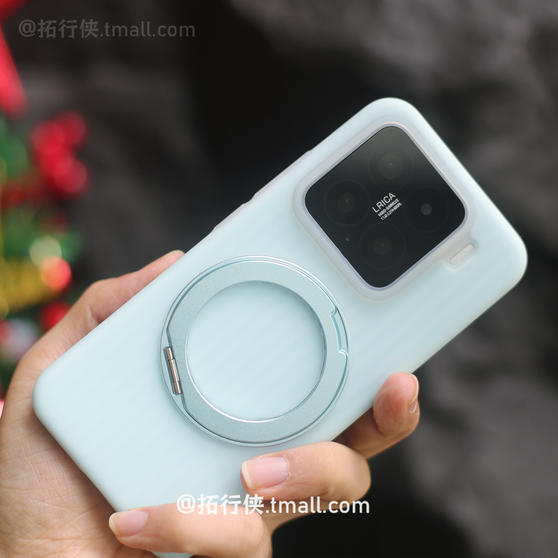 Baby婴儿蓝果冻真液态360°支点壳适用小米15手机壳Xiaomi15pro小清新ins风女14pro创意立体条纹磁吸支架外壳