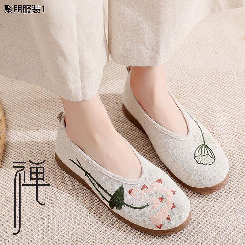 修行禅鞋女春夏季棉麻布