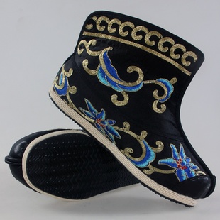 快靴越剧京剧薄底靴绣花彩快花旦武旦武生跑圆场靴戏曲打鞋