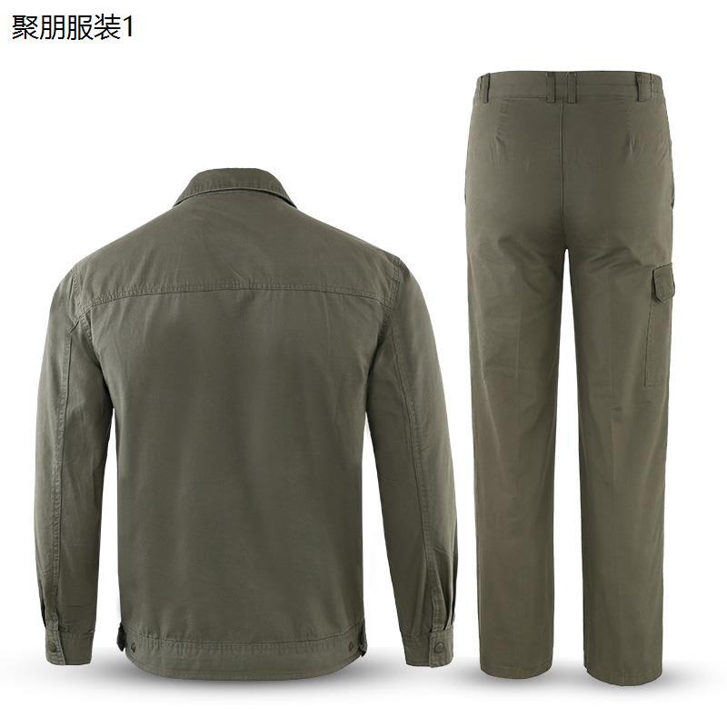 夏季长袖工作服套装男工