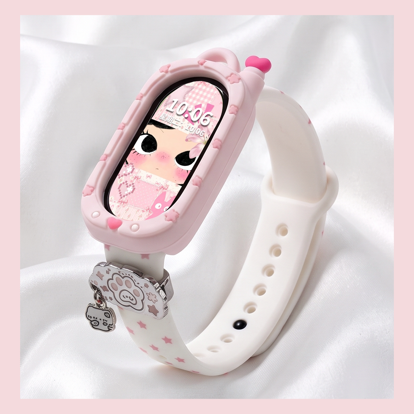 草莓星星小猫一体式快拆表带图片